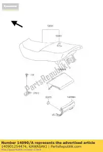 kawasaki 140901254474 deksel, staart, upp, g.silv zx600-e1 - Onderkant