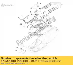 Piaggio Group 67361200T8 mittelkonsole - Bottom side