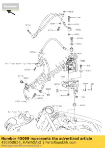 Kawasaki 430950854 hose-brake,m/c-hu - Bottom side