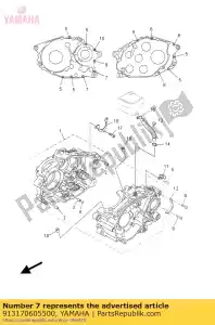 yamaha 913170605500 perno, zócalo - Lado inferior