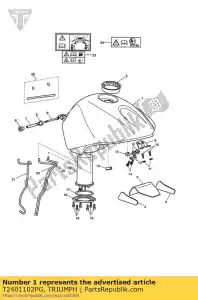 triumph T2401102PG t2401102-pg conjunto de tanque de combustible - Lado inferior