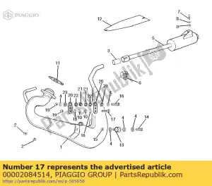 Piaggio Group 00002084514 parafuso 8m125x45 - Lado inferior