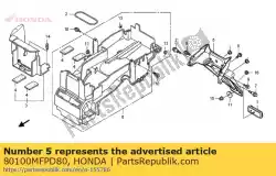 Qui puoi ordinare parafango a, rr da Honda , con numero parte 80100MFPD80: