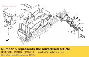 Honda 80100MFPD80 fender a, rr - Lado inferior