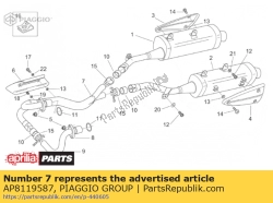 Aprilia AP8119587, Buis afvoer re, OEM: Aprilia AP8119587