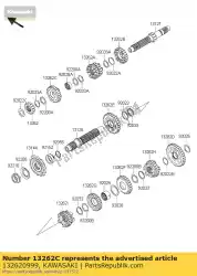 versnelling, ingang 6e, 26t bx250aef van Kawasaki, met onderdeel nummer 132620999, bestel je hier online: