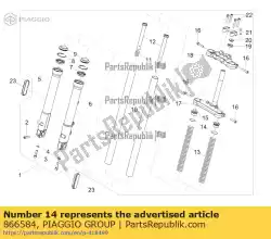 Ici, vous pouvez commander le joint torique auprès de Piaggio Group , avec le numéro de pièce 866584: