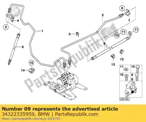 bmw 34322335959 remleiding, achterrem - Linkerkant