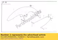 61100149000ZD, Honda, parafango, fr. * pb-52 * honda cb  j 50 , Nuovo