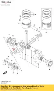 suzuki 0422108149 pin, 8x14 - Onderkant