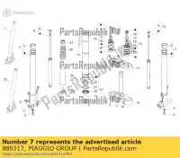 886317, Piaggio Group, mozzo + gamba forcella sinistra moto-guzzi stelvio zgulze00, zgulzg00, zgulzu01 1200 2009 2011 2016 2017, Nuovo