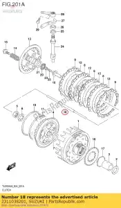 suzuki 2311038201 rod,clutch push - Bottom side