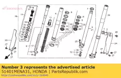 Aquí puede pedir primavera, fr. Horquilla (4. 6n / mm de Honda , con el número de pieza 51401MENA31: