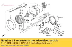 Aqui você pode pedir o fica farol em Honda , com o número da peça 61311MEG000: