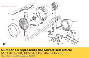 honda 61311MEG000 fica farol - Lado inferior