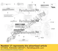 677069, Piaggio Group, decalcomania fascia scudo anteriore destra aprilia  lbmc50200, lbmc50201 sr sr motard zd4cs5,  50 125 2012 2013 2016 2017 2018 2019 2020 2021 2022, Nuovo