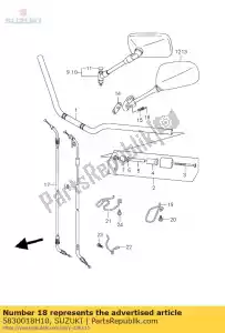 Suzuki 5830018H10 cabo conjunto, através - Lado inferior