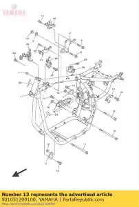 yamaha 901051209100 bolt, flange - Bottom side