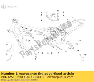 Piaggio Group B063251 frame. red - Bottom side