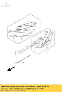 suzuki 4741337H00 cushion,frame c - Bottom side