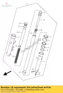 suzuki 5117701D00 spring,fork reb - Bottom side