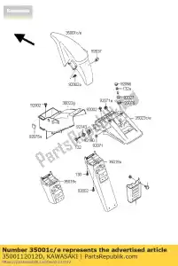 Kawasaki 3500112012D fender-assy-front, c.a - Onderkant