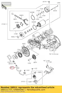 Kawasaki 260111737 draadkabel, startmot - Onderkant