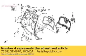 Honda 75581GFM970 spg., conjunto de chaves de bloqueio - Lado inferior
