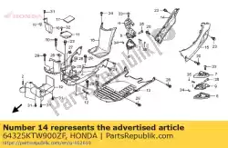 Ici, vous pouvez commander le couverture, r. Inférieur * r302m * (r302m rouge velours métallisé) auprès de Honda , avec le numéro de pièce 64325KTW900ZF: