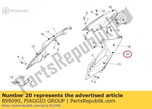 aprilia 899090 lh hinterer verkleidungsaufkleber - Unterseite