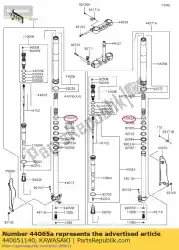 Ici, vous pouvez commander le douille-fourche avant kx125-l4 auprès de Kawasaki , avec le numéro de pièce 440651140: