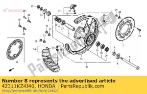 honda 42311KZ4J40 collar, rr. wheel side - Bottom side