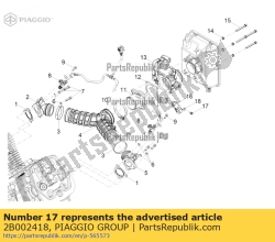 Aprilia 2B002418, Parafuso c / flange m6x16, OEM: Aprilia 2B002418