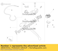 Aprilia 2B003552, Clutch lever, OEM: Aprilia 2B003552