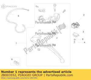 Piaggio Group 2B003552 koppelingshendel - Onderkant