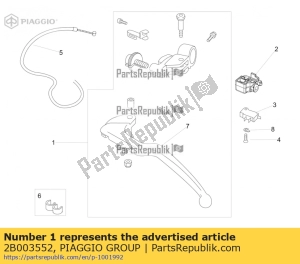 aprilia 2B003552 clutch lever - Bottom side