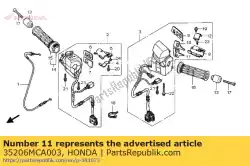 plaat, ornament (d) van Honda, met onderdeel nummer 35206MCA003, bestel je hier online: