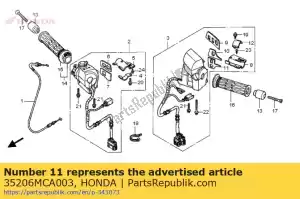 Honda 35206MCA003 plaat, ornament (d) - Onderkant