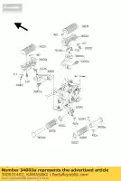 340031492, Kawasaki, passo de suporte, fr, rh ej650-a1 kawasaki w 650 1999 2001 2002 2003 2004 2005 2006, Novo