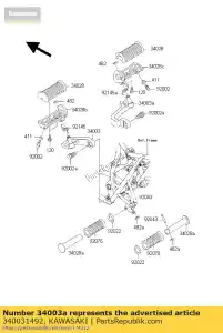 kawasaki 340031492 uchwyt-stopnie, fr, rh ej650-a1 - Dół