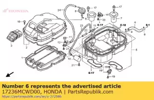 Honda 17236MCWD00 funil, ar - Lado inferior