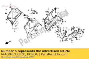 Honda 64400MCJ000ZE conjunto de capucha, r. inferior (wl) * - Lado inferior