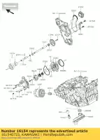 161540723, Kawasaki, pompa rotore, olio zx1000nff kawasaki h2 h2r 1000 2015 2016, Nuovo