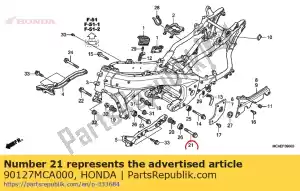 Honda 90127MCA000 parafuso, flange, 12x92 - Lado inferior