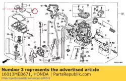 Ici, vous pouvez commander le jeu de flotteur auprès de Honda , avec le numéro de pièce 16013MEB671: