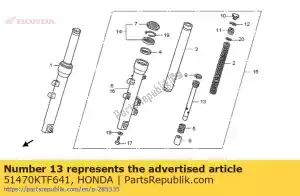 Honda 51470KTF641 tubo, asiento - Lado inferior