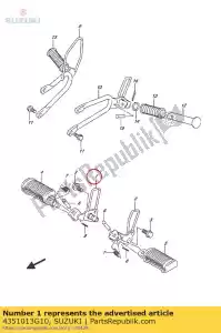 suzuki 4351013G10 bar, piede anteriore - Il fondo