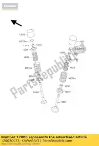 kawasaki 120050023 valve-exhaust zx750-a5 - Bottom side