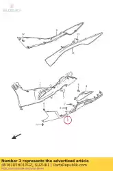 Qui puoi ordinare scudo, gamba laterale da Suzuki , con numero parte 4818105H01PGZ: