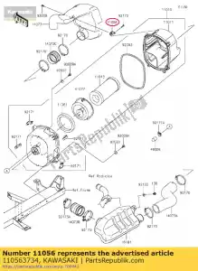 kawasaki 110563734 01 suporte, filtro de ar - Lado inferior